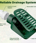 Exploded view of 4In Grate Yard Drain With Expanded Drainage Surface For Sump Pump Discharge And Downspout Extensions components