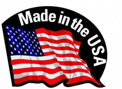 Illustration of a waving American flag with the text 'Made in the USA' on a black background.