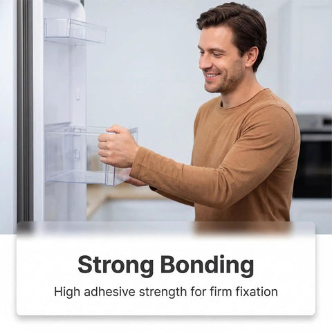 Man installing fridge drawer with All Purpose Waterproof Refrigerator Adhesive 50ml Heavy Duty Glue For Stainless Steel Glass Ceramic Wood