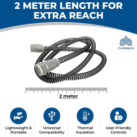 Climate-Line CPAP Hose For AirSense 10 And AirCurve 10 Devices, 6.5 Ft Long Flexible Tubing Replacement coiled on a surface