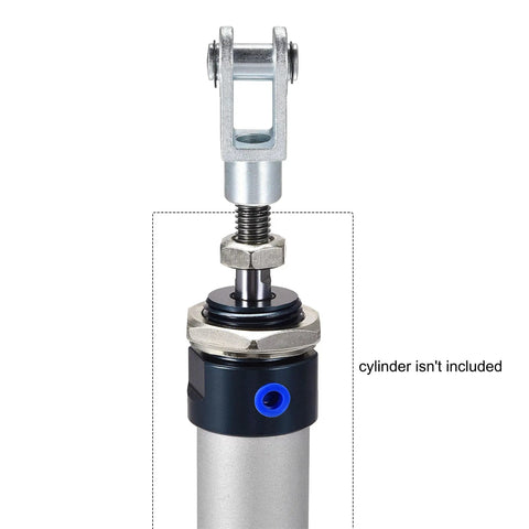 Heavy Duty Air Cylinder Rod Clevis End Y Connector 94mm Length With M20x1.5 Female Thread For 80mm Bore Pneumatic Linkage Alloy Build Tough As Nails Easy Install And Durable Performance, mounted on cylinder rod