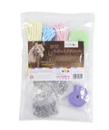 DIY Hobby Horse Halter Kit with pastel ropes and snap hooks for creating head collars and reins, includes PDF instructions.