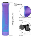 Dope 145mm Soft TPR Scooter Grips With Mixed Color Handlebar Design, anti-slip texture, purple and blue color, 145mm length