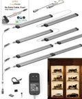 Ultra Bright LED Under Shelf Lighting For Wide Shelves 8 Panel Kit with mounting cables and power adapter