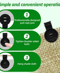Image demonstrating installation steps for 50 Pack Tough As Nails Netting Clips With Grommet Holes for garden use.