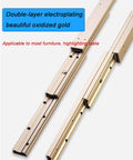 Heavy Duty Telescopic Pull Out Drawer Slides For Desks, Kitchen Islands And Countertops with oxidized gold finish