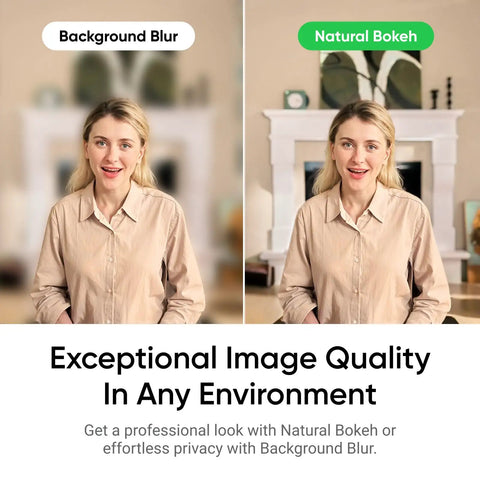 Straight Fire 4K Webcam For PCs And Macs Featuring One Half Inch Sensor With HDR Night Vision and natural bokeh vs background blur.  