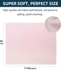 Pink microfiber cleaning cloth, 5.9 x 7.1 in, front view with texture close-up