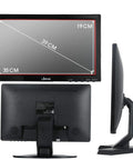 Front and side view of 15.6 Inch IPS Monitor With Full HD 1080p Display Multi Input For Security Cameras Office PCs And Gaming Stand Included Boss Level Clarity And Vivid Color