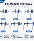 No Sweat Wall Mounted Foam Wrap Dispenser With Smooth Rolling Galvanized Steel Bubble Cushion Holder for up to 100cm rolls