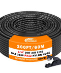 DOT Approved Quarter Inch PA12 Nylon Pneumatic Tubing, 200 Feet Long, coiled for semi trucks and industrial air systems