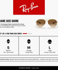 Ray-Ban frame size guide with Unisex Aviator Sunglasses Gold Frame With Clear Gradient Brown Lenses 58mm UV Protection Classic RB3675 Style