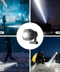 4 Pack USB Rechargeable Clip On Headlights for Clogs Shoes and Sandals in use for night walking, climbing, and camping