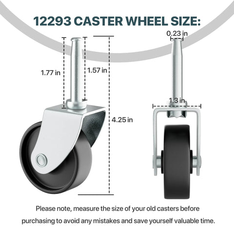 Two Pack Replacement Caster Wheels For Wet Dry Vacuum Cleaners Compatible With Ridgid Craftsman DeWALT Models 12293 shop vac Parts