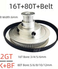Check Out This Awesome 5 To 1 Timing Pulley Kit With 16 T And 80 T Gears For Smooth 3D Printer Motion, Featuring Super Tight 2Gt Belts That Stop Slipping And Give You Serious Low Speed High Torque Power For Any Project. 16T+80T 2GT pulley kit, 6mm belt, aluminum, for 3D printer motion