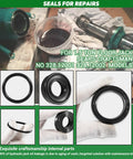 1.5 Ton Floor Jack Seal Replacement Kit with O Rings, Piston, Washer for Sears 328.12001/02, parts and tools displayed