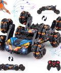 Epic 8 Wheel Hand Controlled RC Stunt Car With Gesture Sensing Remote, showing durable build and music effect design