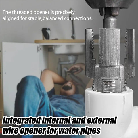 Kick The Habit Of Juggling Tools! This All-In-One Internal And External Pipe Threader handles water pipes with precision.