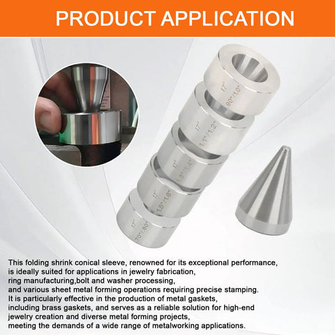 Five Piece Folding And Reduction Die Set With Heavy Duty Stainless Steel Stabilizer And Folding Cone Dies for coin making