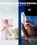 Smart motion and sound detection with 1080P Mini Cam And Baby Monitor With Night Vision Two Way Audio Motion Alarm.
