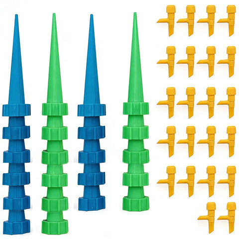 Self Watering Plant Spike Kit For Indoor Plants With Automatic Watering System And Adjustable Flow Slow Release Drip Valve 22 Piece Set