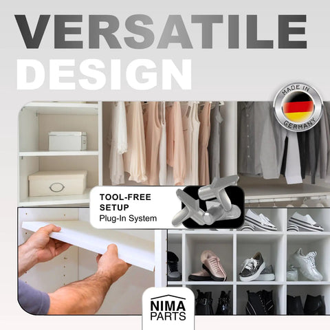 Heavy Duty Cabinet Shelf Support Pegs Tough As Nails Rustproof Steel Pin Hardware With Grippy Anti Slip Inserts For Rock Solid Cabinet And Furniture Setup 20 Piece Set in versatile design used for easy shelf installation.