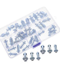 Petal Style Metal Expansion Nuts And Hollow Wall Anchors Kit For Drywall And Ceiling Installations, Secure Fastening For Home Improvement, 35-Piece Screw Jack Nut Set, Durable DIY Construction Hardware in plastic case