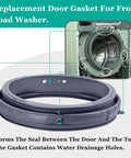 Washer Door Boot Seal Replacement For LG And Kenmore Fits WM8100HVA WM8000HVA WM4070HVA WM4270HVA And More Top Notch Gasket With Same Quality As AP5668418 PS6448330 3 Year Warranty, gray rubber front-load washer gasket with drainage holes