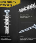 Heavy Duty Drywall Anchors And Screws Kit Zinc Self Drilling Anchors With Screws 50 Anchors And 50 Screws Ultra Strong For Artwork Shelves And Mirrors Works On Three Eighths Inch, Half Inch, And Five Eighths Inch Drywalls Zinc Alloy Construction. Zinc drywall anchor and screw closeups