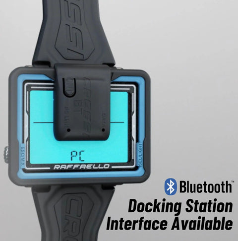 Raffaello Wrist Dive Computer With Built In Digital Compass, Durable Dive Tech, Easy Read Display and Bluetooth interface.