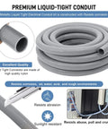 Flexible Non Metallic Liquid Tight Electrical Conduit Kit One And A Half Inch Twenty Five Feet shown with corrosion-resistant PVC coating