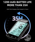 Wireless Dope Bike Computer With Speed Cadence Sensor For Cycling, Waterproof 2.9 Inch LCD Screen showing battery life