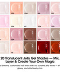 All In One Gel Nail Polish Kit With 20 Neutral Shades Base Coat And Glossy Matte Cateye Top Coat UV Cured Soak Off System