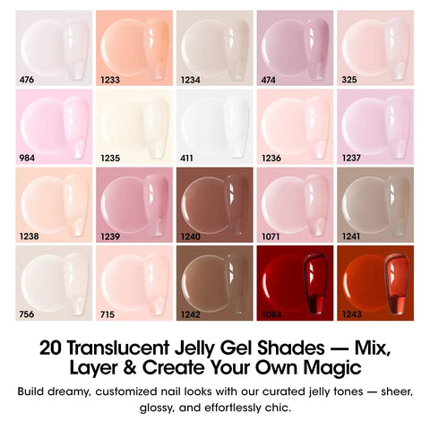 All In One Gel Nail Polish Kit With 20 Neutral Shades Base Coat And Glossy Matte Cateye Top Coat UV Cured Soak Off System