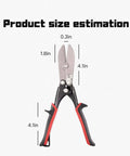 5 Blade Hand Crimper For Sheet Metal And Gutter Work Heavy Duty Crimp Tool For 24 To 28 Gauge Stainless Steel with size dimensions