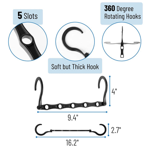Straight Up Closet Game Changer Heavy Duty Space Saving Hangers Black Multi Garment Rack Slick 360 Degree Swivel Hooks For Decluttering Wardrobe Wrinkle Free Setup