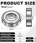 Two Pieces Deep Groove Ball Bearings 20 By 42 By 12 mm High Speed Double Shielded Pre Lubricated Heavy Duty Industrial Machinery