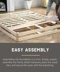 Queen Size 4 Inch Low Profile Bed Foundation Built Tough With Heavy Duty Wooden Slats during easy assembly with wooden slats.