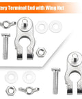 Zinc Alloy Battery Terminal Ends With Wing Nut Connectors For Cars Trucks Vans RVs And Boats 1 Pair Marked P And N