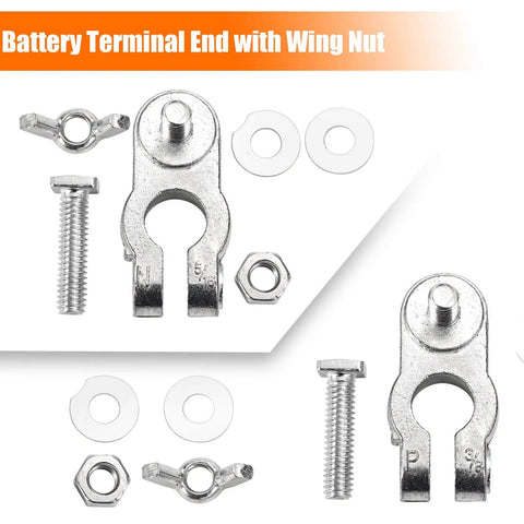 Zinc Alloy Battery Terminal Ends With Wing Nut Connectors For Cars Trucks Vans RVs And Boats 1 Pair Marked P And N