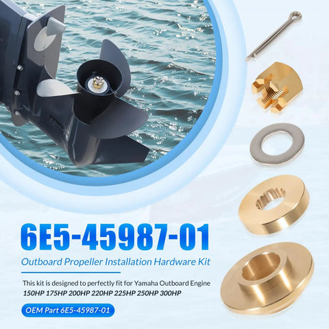Outboard Propeller Installation Hardware Kit For Yamaha Outboard Engines 150HP To 300HP Replaces OEM 6E5-45987-01