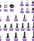 400 Piece Metric Flange Bolt Set With 10.9 Grade M6x1.0 M8x1.25 And M10x1.5 Bolts From 12mm To 45mm Black Zinc Plated Hex Bolts Nuts And Washers