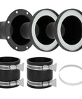 Magnetic Dust Collection Fittings 4 To 2.5 Inch One To Multi Hose Adapter for Woodworking Shop Vacuum, showing connectors and clamps.