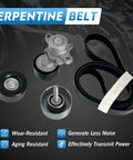 Drive Belt Tensioner Serpentine Belt Idler Pulley Kit For Nissan Altima 3.5 L V6 2007 2013 Maxima Murano 2009 2014 Replacement OE Style