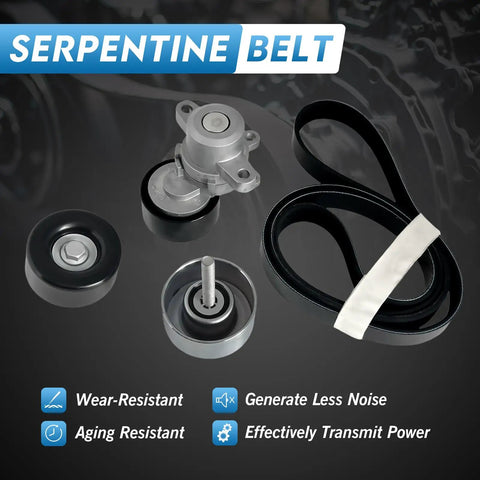 Drive Belt Tensioner Serpentine Belt Idler Pulley Kit For Nissan Altima 3.5 L V6 2007 2013 Maxima Murano 2009 2014 Replacement OE Style