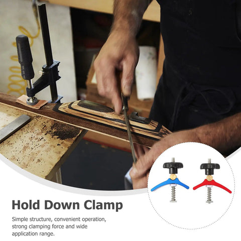 Woodworking Hold Down Clamp Set With T Slot Clips And Track Clamp System For Carpenter Use Pro Grade T Track Clamps in action