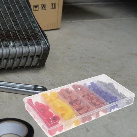Solid HAKIDZEL 158 Piece Electrical Wire Caps Assortment Kit With Spring Terminal Nuts For Quick Outdoor Wiring And Perfect Electrical Box Connections To Secure Your Circuits Without Any Drama Or Loose Wires, clear storage box