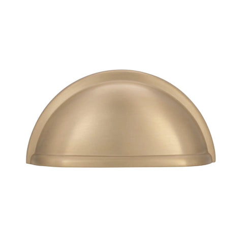 Golden Champagne Cabinet Cup Pulls Set Of 10 With 3 Inch Center To Center Spacing And About 3.44 Inch Overall Length Classic Traditional Style