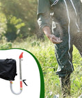 Backpack Spreader Manual Sprayer With Large Fertilizer Bag For Easy Fertilizing Of Corn Fruit Trees And Vegetables in use outdoors