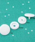 Round White Plastic Snaps Size 20 12 Count Set With Decorative Cap Socket Stud And Round Cap Easy To Attach With Snap Pliers